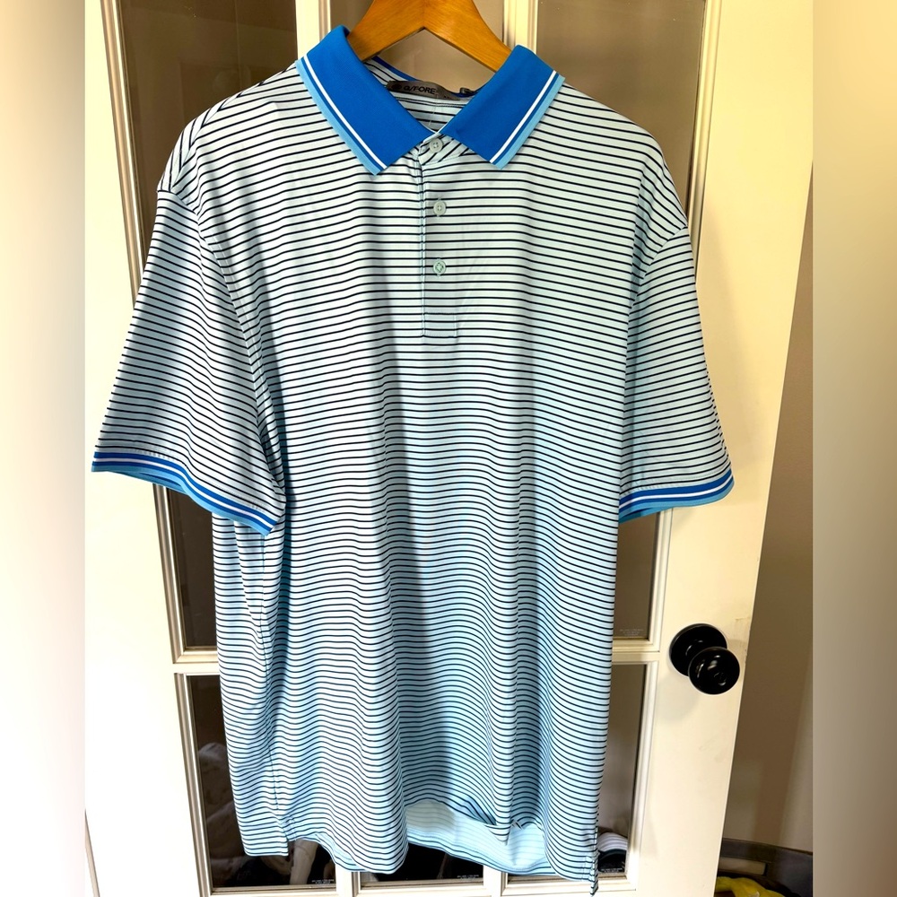 New G/ForeMen's Circle G'S Glitch Tech Jersey Golf Polo Shirt DayBreak Size XXL